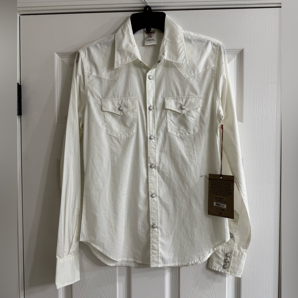 True Religion Cream Button Down Shirt